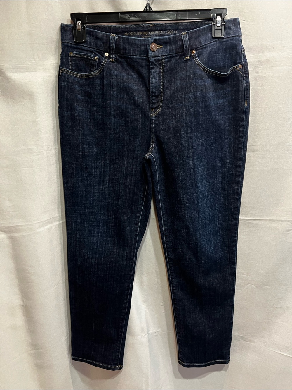 Chico's So Slimming Girlfriend Crop Dark Wash Jeans Size 1 (8)